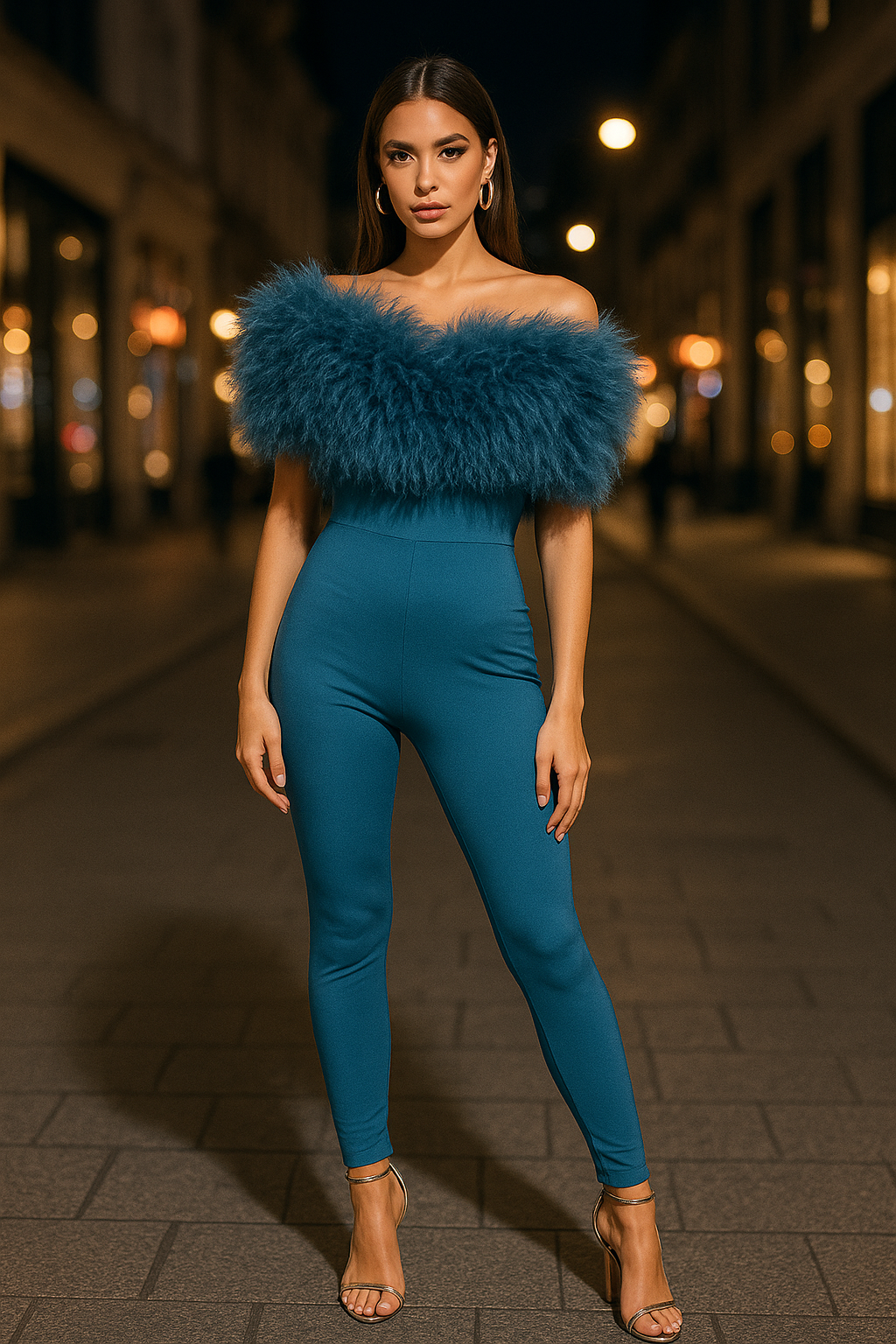 Jumper with Fur Shawl