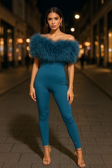 Jumper with Fur Shawl