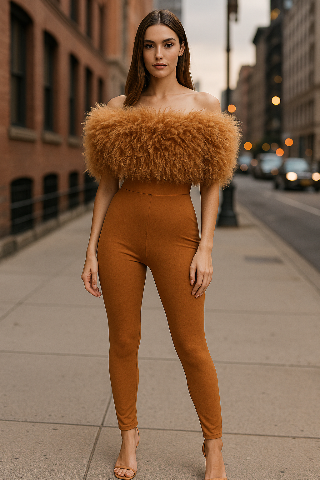 Jumper with Fur Shawl