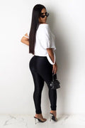 Zipper Shiny Curve Fitted Legging - OLD LETS GO APPAREL