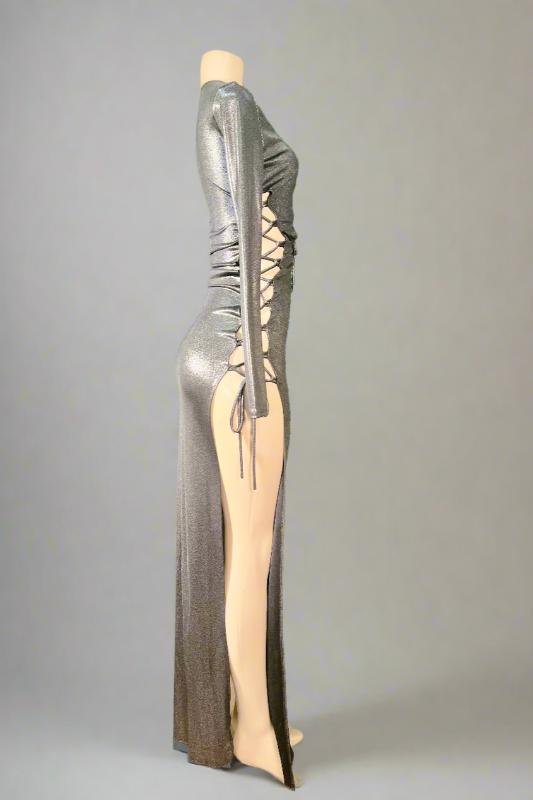 Sexy Deep V Neck Lace Up Dress BLOOM UP