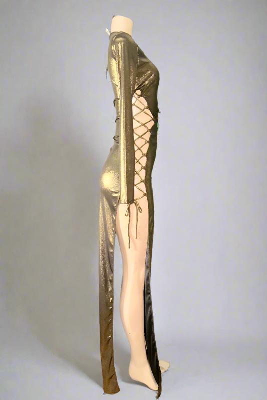 Sexy Deep V Neck Lace Up Dress BLOOM UP