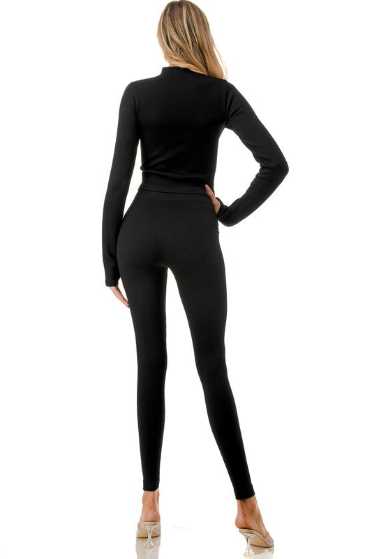 Ribbed Bra Line Jacket Set with 2 Way Zipper (OLD) SUPERLINE