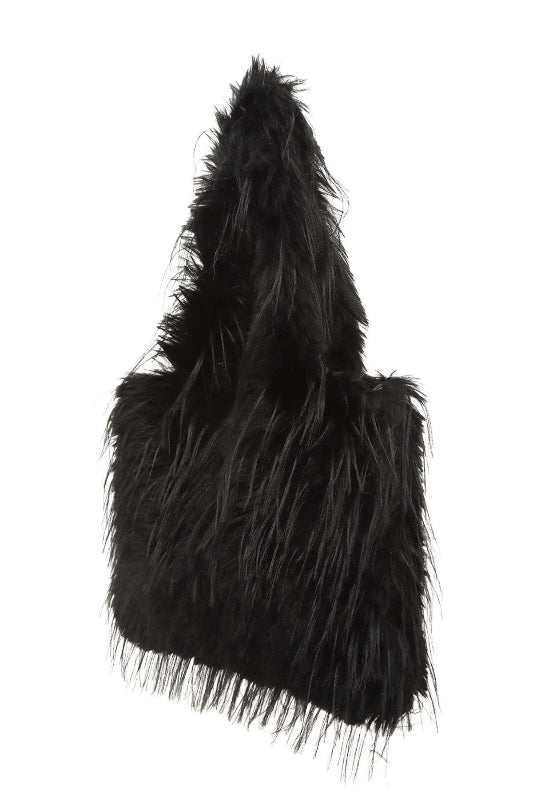 Long Fluffy Faux Fur Shoulder Bag