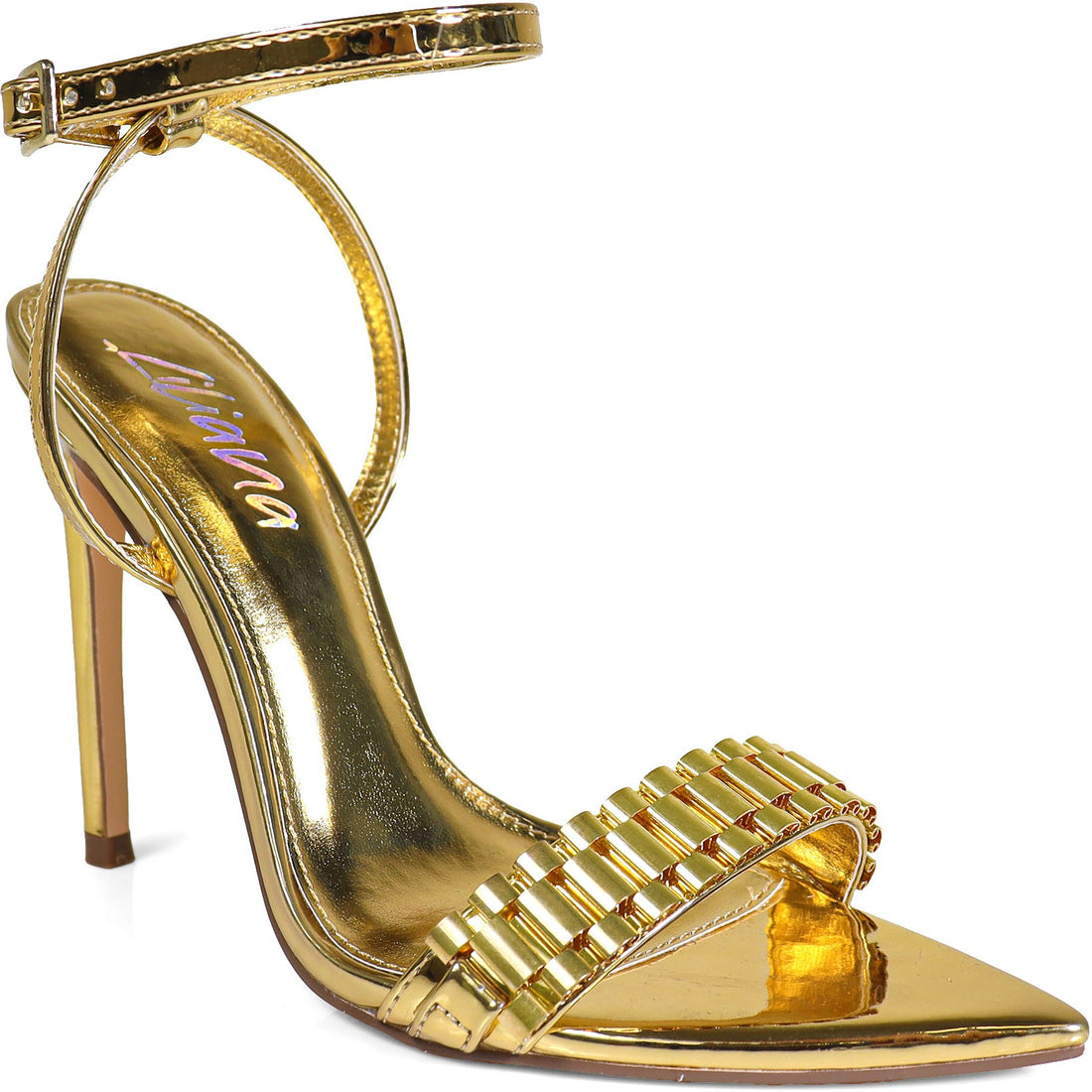 Metallic Pointy Toe Stiletto Heel