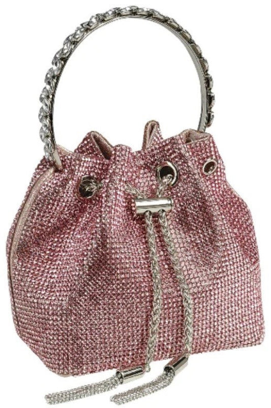 Silver Rhinestone Circle Handle Bag FOREVER LINK INTL INC
