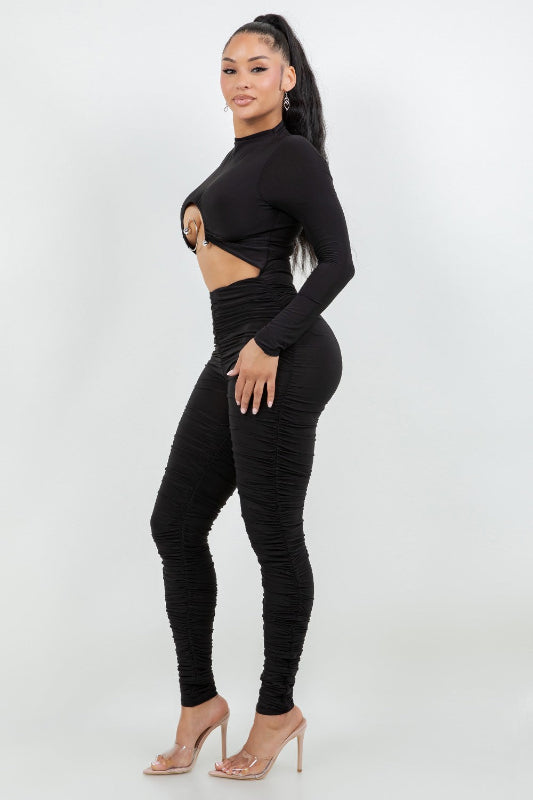 Ruched Cut Out Jumper