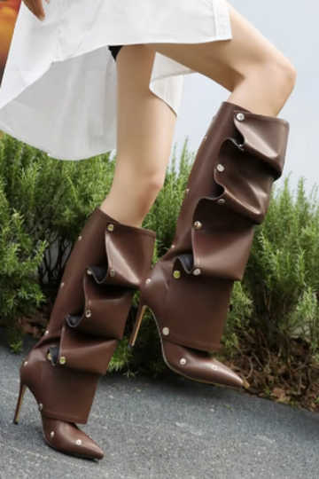 Folded On Me Leather Boots KIMERA INTERNATIONAL