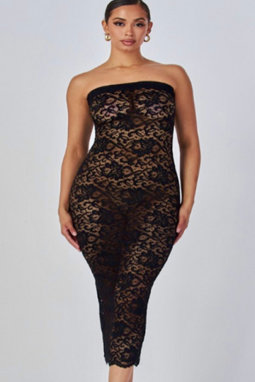 Lace Bodycon Tube Dress