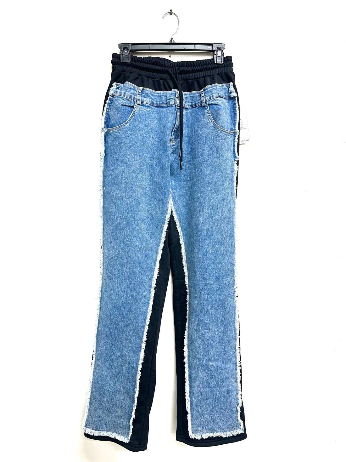 Sweatpants With Denim Contrast
