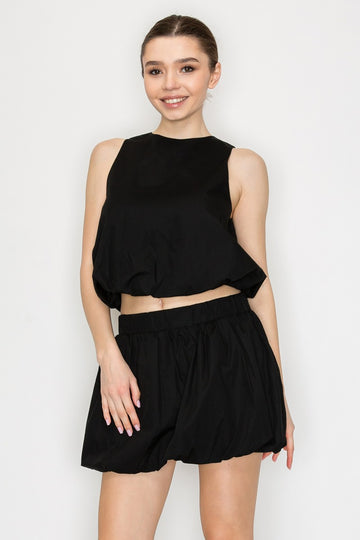 Back Cut Out Ballon Top