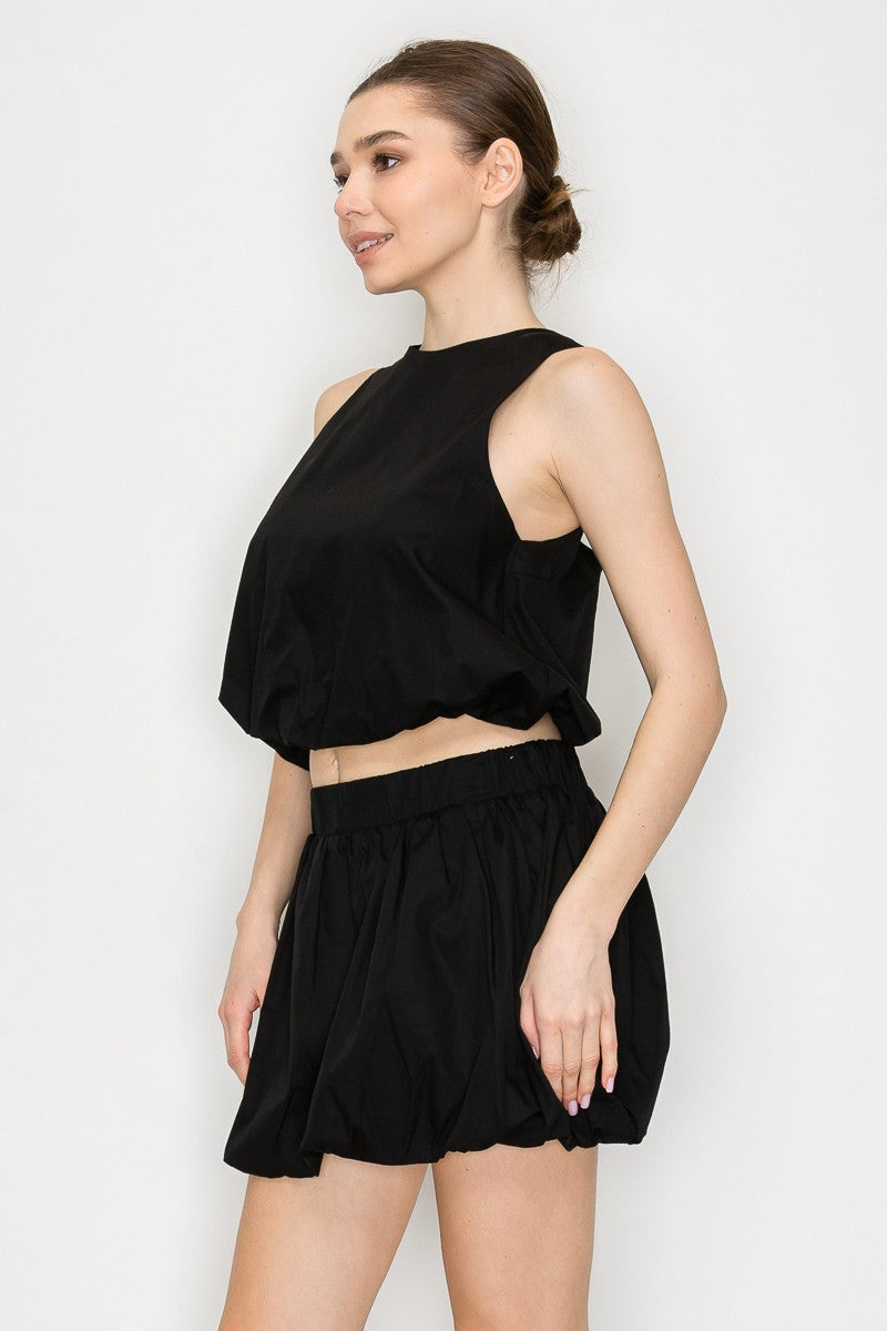 Back Cut Out Ballon Top