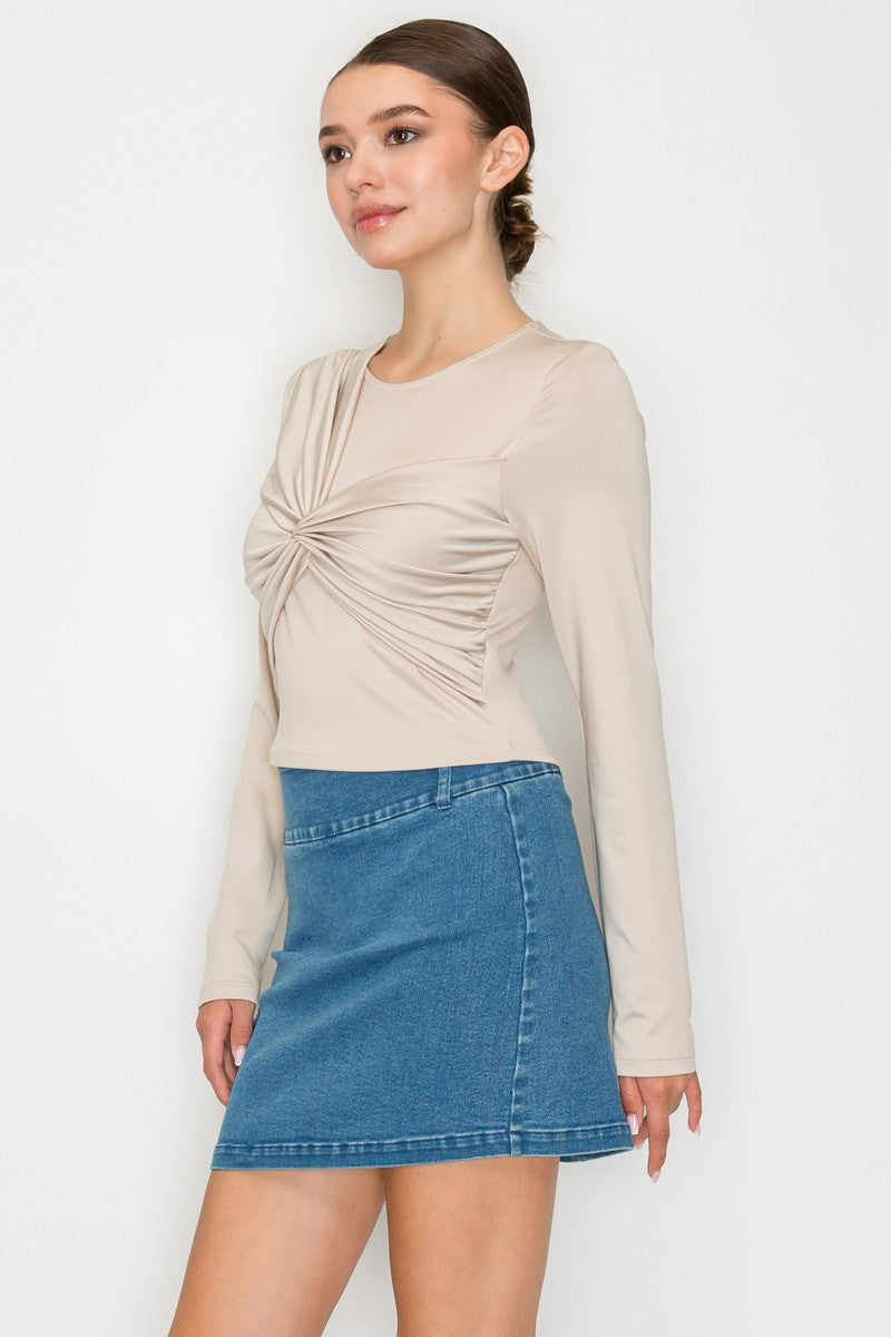 Front Twist Long Sleeve Top