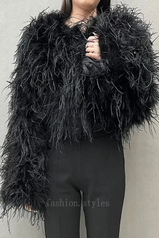 Short Faux Fur Crop Jacket