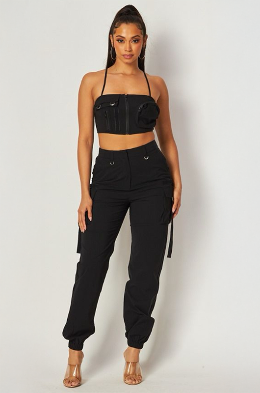 Cargo Crop Tank Top & Jogger Pant Set