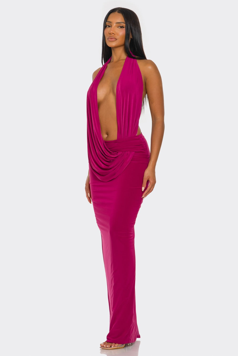Cowl Neckline Maxi Dress