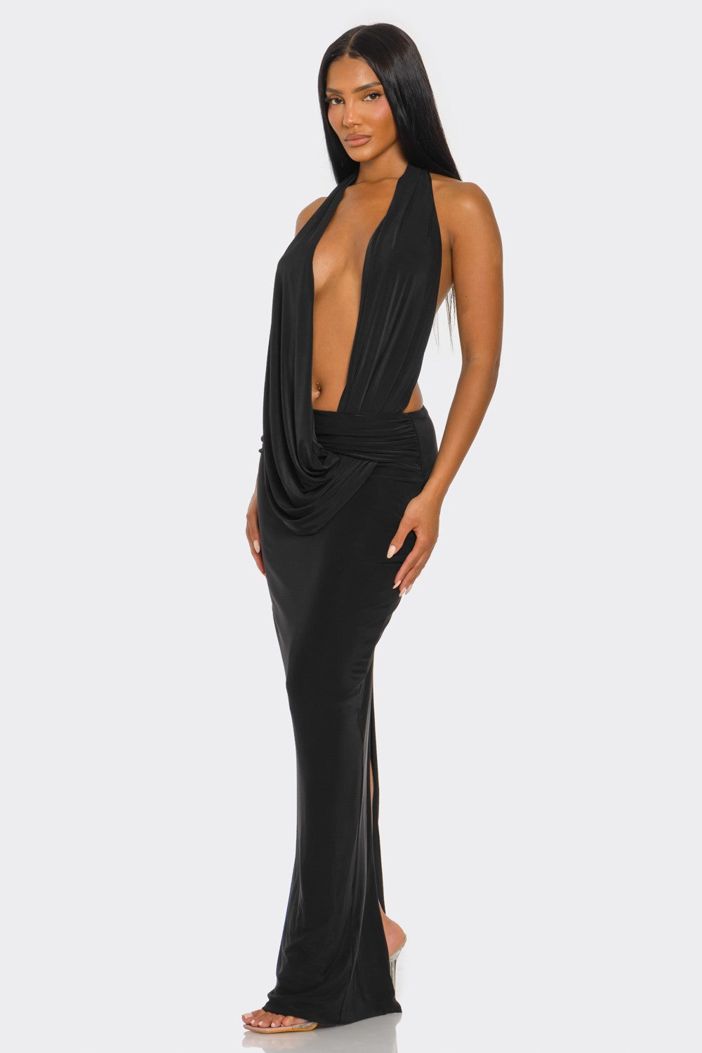 Cowl Neckline Maxi Dress