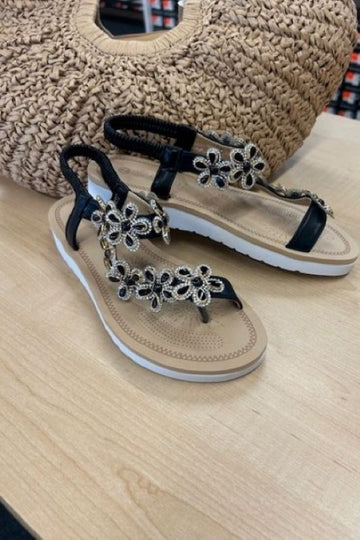 Floral Accent Thong Sandal