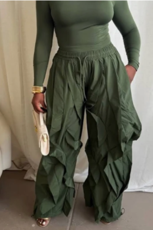 Wide Leg Ruffle Jogger