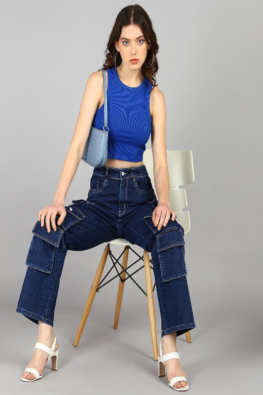Wide Leg Cargo Jeans