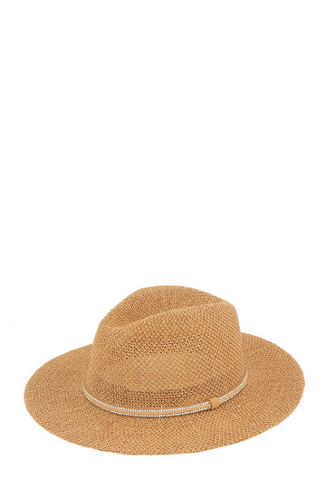 Straw Striped Fedora Hat
