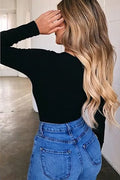 Square Neck Long Sleeve Bodysuit LETS GO APPAREL