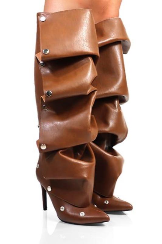 Folded On Me Leather Boots KIMERA INTERNATIONAL