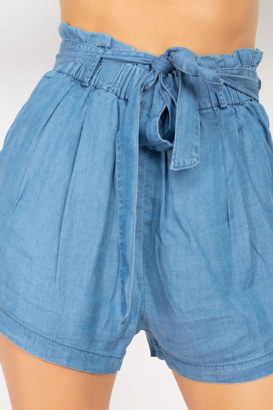 Lyocell Paper Bag Short Pants