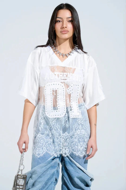 Graphic Lace Top