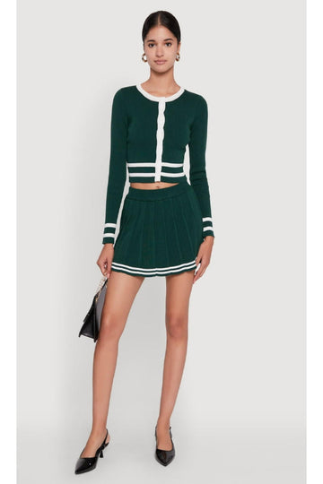 L/S Button Shirt With Skirt Set