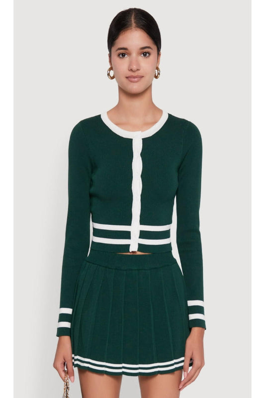 L/S Button Shirt With Skirt Set