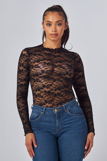 Lace Long Sleeve Bodysuit