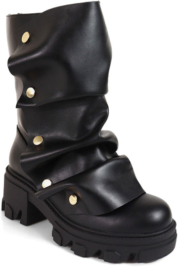 Short Draped Stud Boot