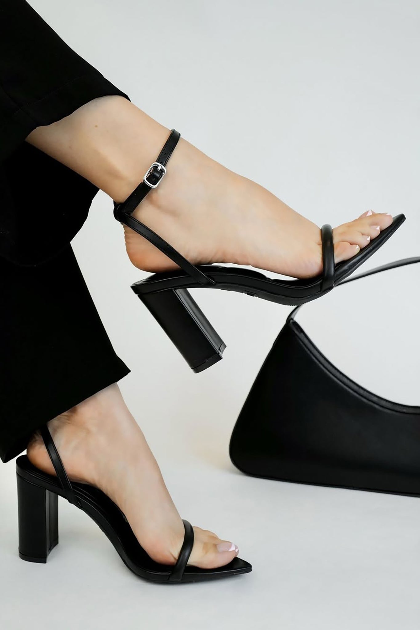 Open Sandal Heel With Ankle Strap