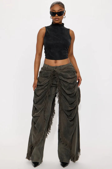 Draped Long Skirt Pant