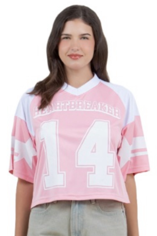 Cropped Athletic Varsity Jersey Top