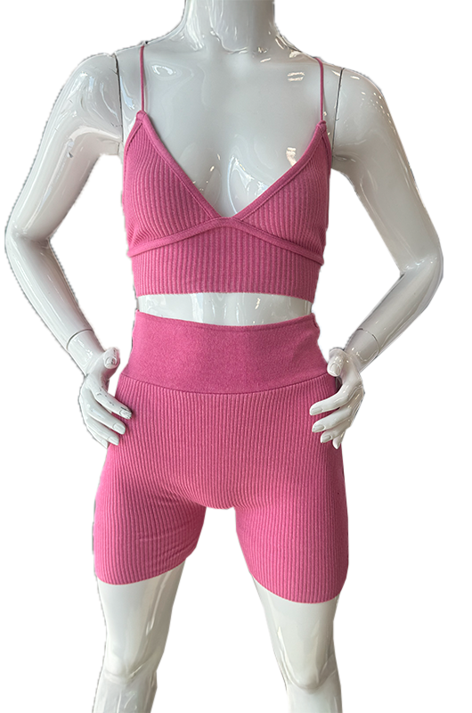 Back Lace Up Shorts Set