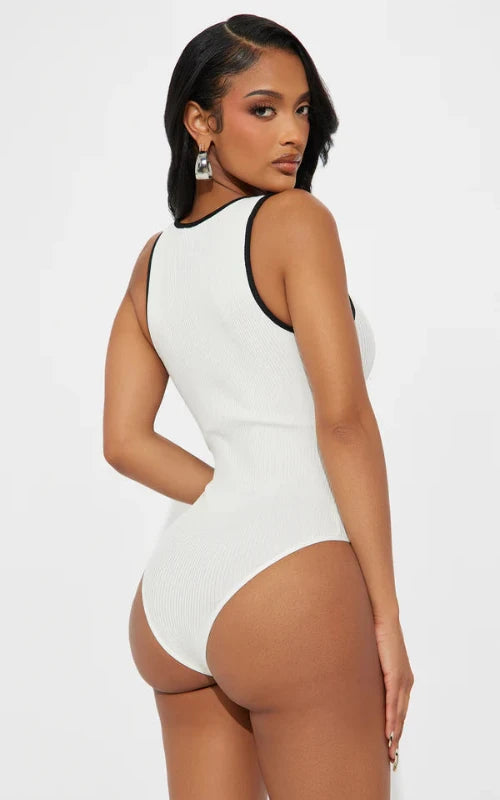 Contrast Trim Rib Bodysuit