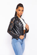 Faux Leather Patchwork Jacket HOT & DELICIOUS