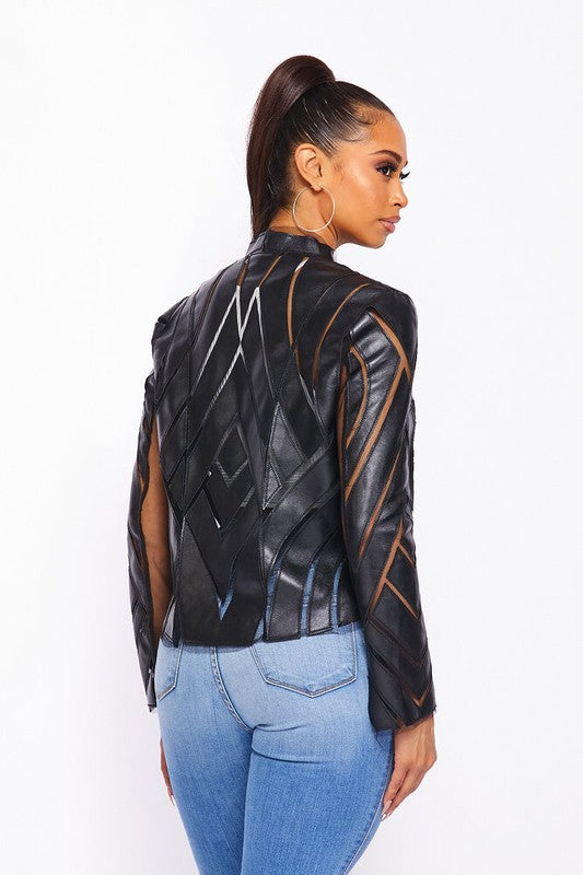 Faux Leather Patchwork Jacket HOT & DELICIOUS